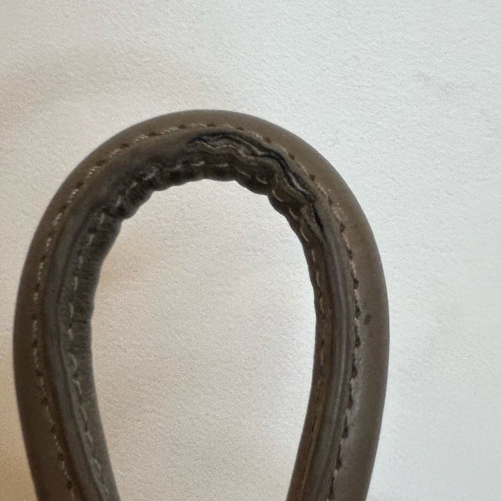 Tory Burch Holland Grey Leather Satchel Bag Zip Purse  Crossbody Strap - Picture 5 of 6